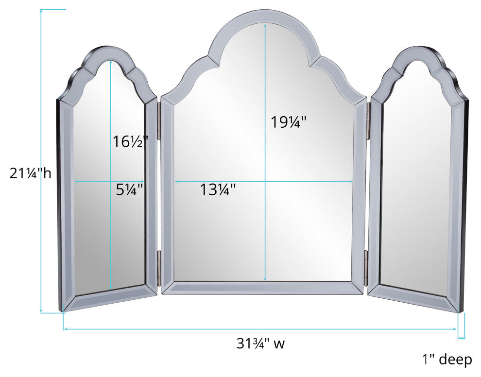 Grigio Trifold Vanity Mirror