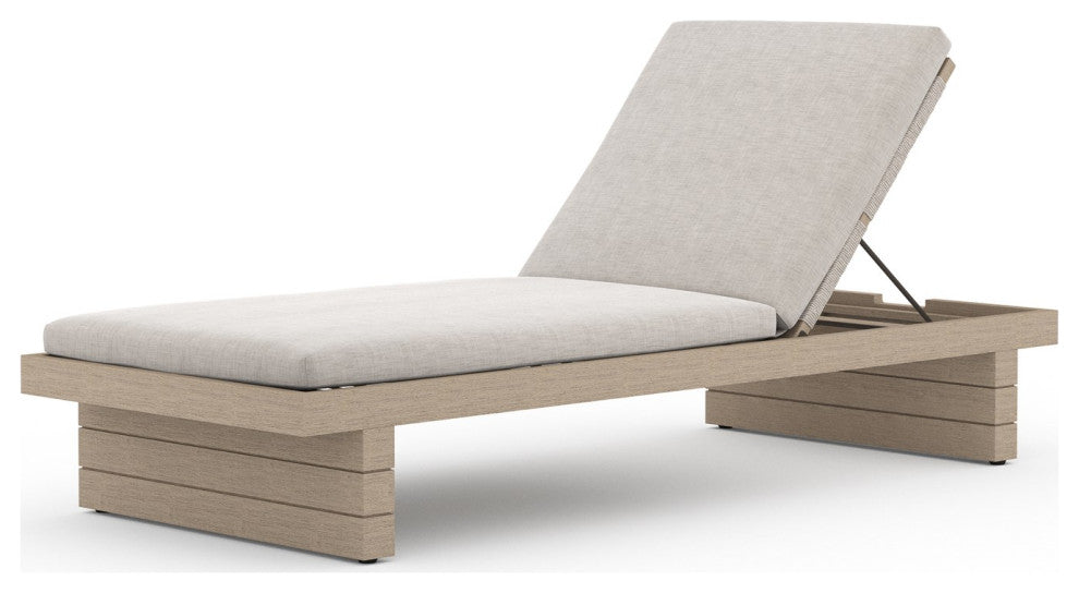 Leroy Outdoor Chaise Lounge-Brown/Stone