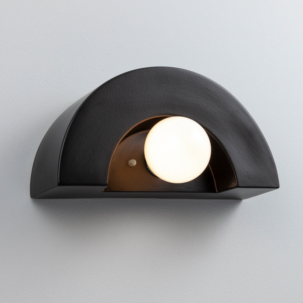Crescent Wall Sconce, Carbon/Matte Black