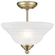 Livex 4259-01 2-Light Antique Brass Ceiling Mount, Antique Brass