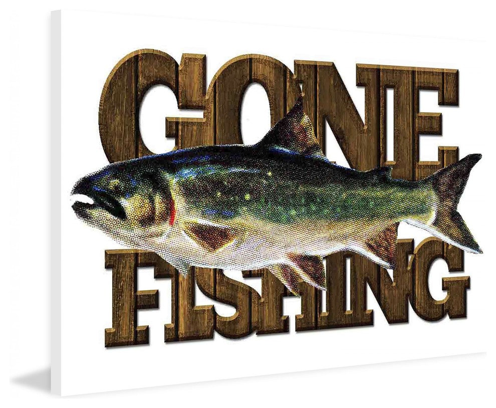 "Gone Fishing" Painting Print on Canvas by Saturday Evening Post