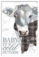 Plaid Scarfed Cow 12x18 Canvas Wall Art