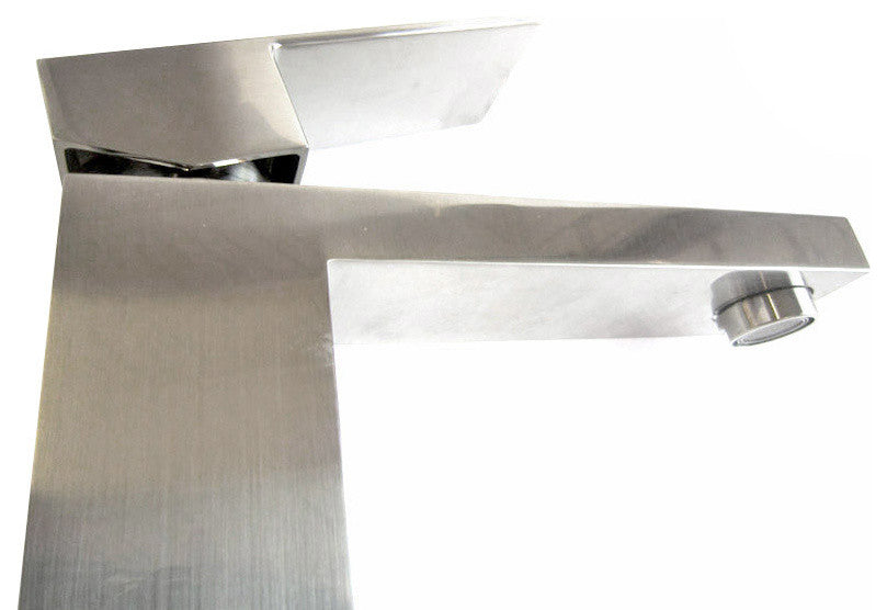AB1129-BN Brushed Nickel Tall Square Single Lever Bathroom Faucet