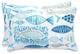 Hooked Seaside Blue Rectangular Throw Pillow, Set of 2