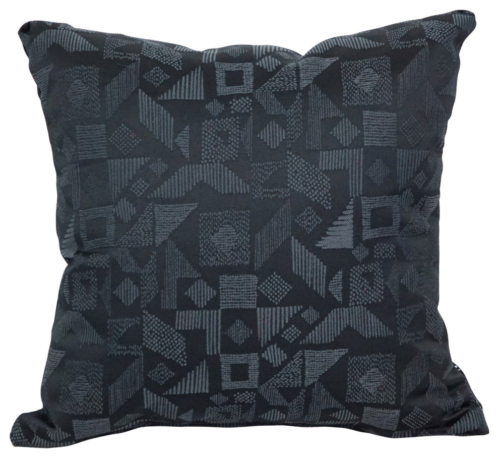 17" Jacquard Throw Pillows With Inserts, Set of 2, Nina Jet
