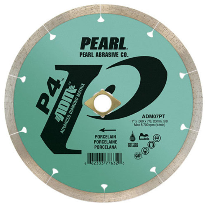 Pearl Abrasive P4 Reactor ADM Porcelain Diamond Blade, 7"