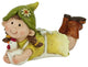 Young Girl Gnome Lounging With Chicken Spring Outdoor Garden Patio Figure, 8"