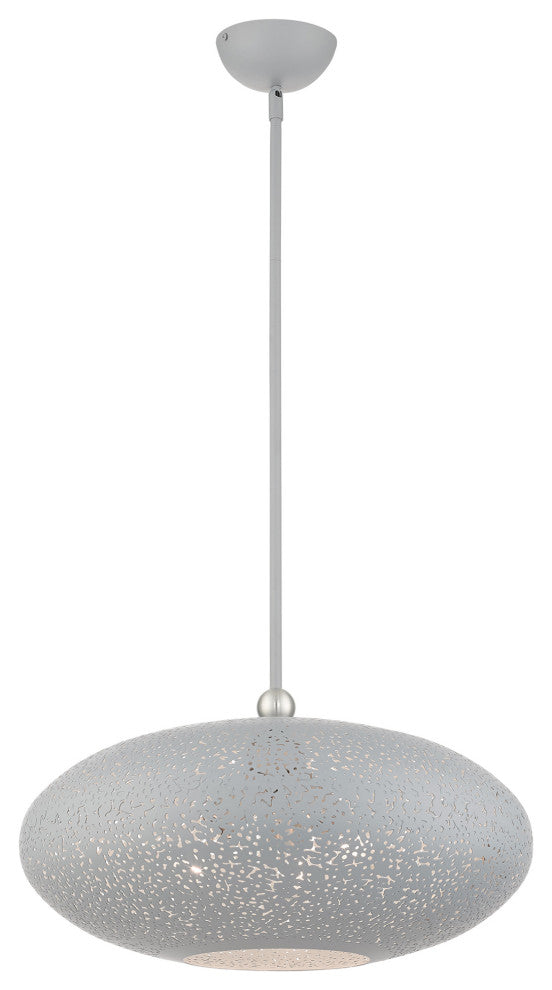 Livex Lighting Charlton 3 Light Nordic Gray, Brushed Nickel Large Pendant