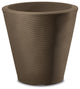 Madison Modern Round Plant Pot Weather Proof - 14'' (Alpine White), Mocha, 34''