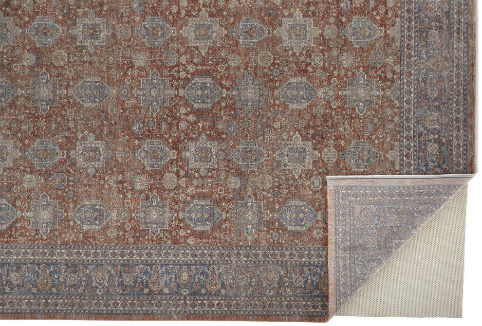 Weave & Wander Gilford Rust/Blue 9'6"x12'7" Power Loomed Area Rug