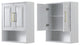 Daria Bathroom Wall-Mounted Storage Cabinet, White With Brushed Gold Trim