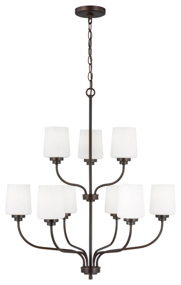 Generation Lighting 3102809 Windom 9 Light 28"W Chandelier - Bronze