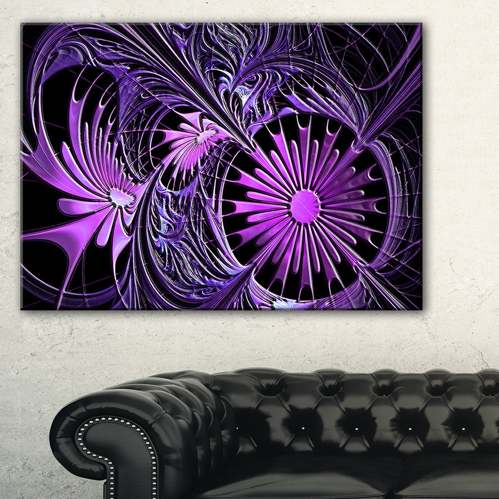 "Embossed Purple Floral Shapes" Floral Wall Art Canvas, 40"x30"