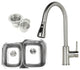 32" Undermount 40/60 Double Bowl 18G Stainless Steel Kitchen Sink/Faucet