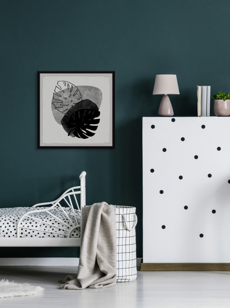 "Monstera Shadow" Framed Painting Print, 32x32