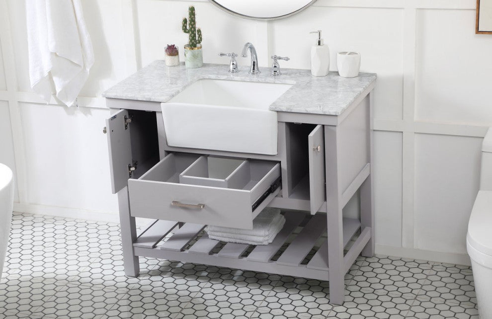 Home Living 22" Farmhouse Grey-Light Bathroom Vanity