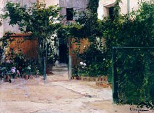 Eliseo Meifren I Roig Casa con Jardin, 21"x28" Wall Decal