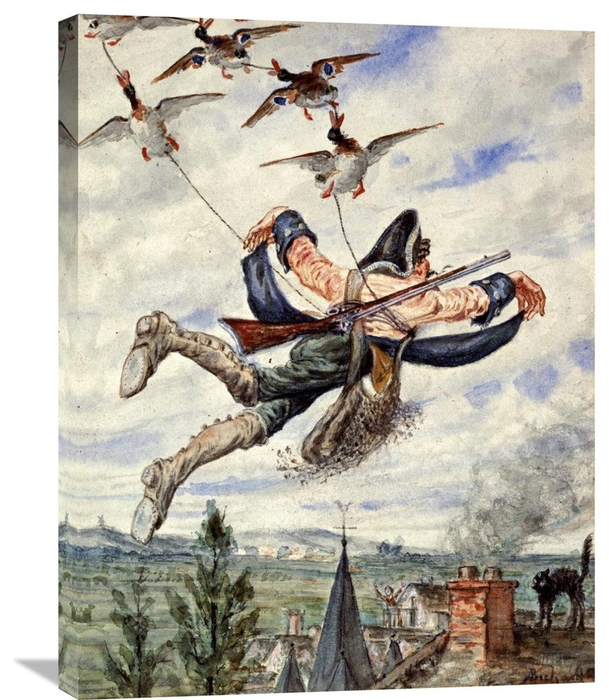 "Illustrations For The Adventures of Baron Munchausen" Artwork, 23" x 30"