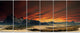 Beautiful Alien Planet Traos, Landscape Canvas Art Print, 70"x28", 6 Panels