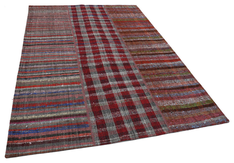Rug N Carpet - Handmade Anatolian 6' 8'' x 9' 7'' Unique Patchwork Kilim Rug