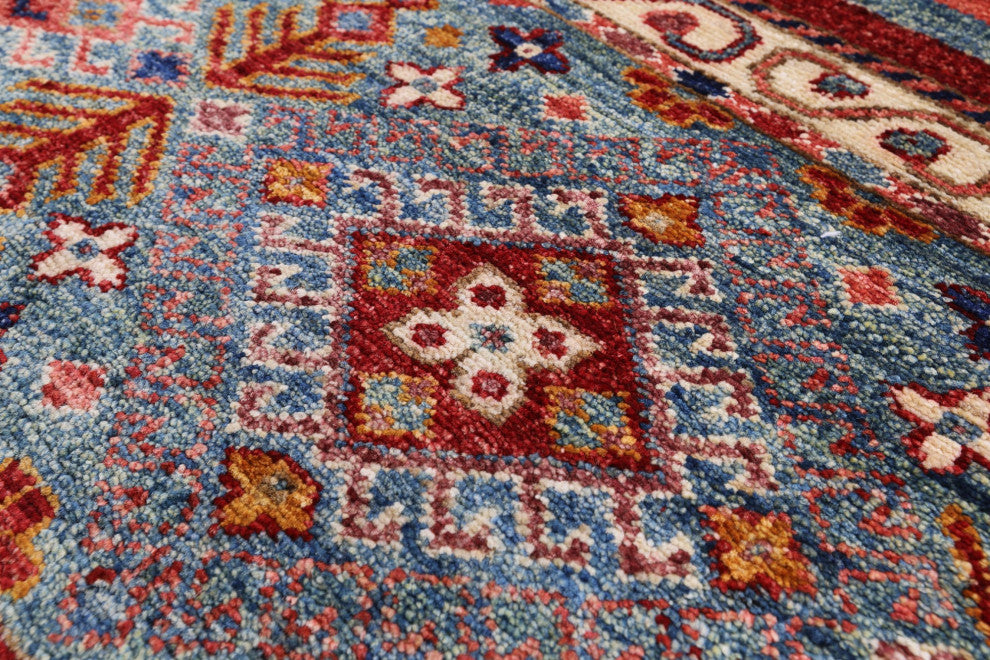 Super Kazak Khorjin Handmade Wool Rug 3' 11" X 6' 0" - Q12674