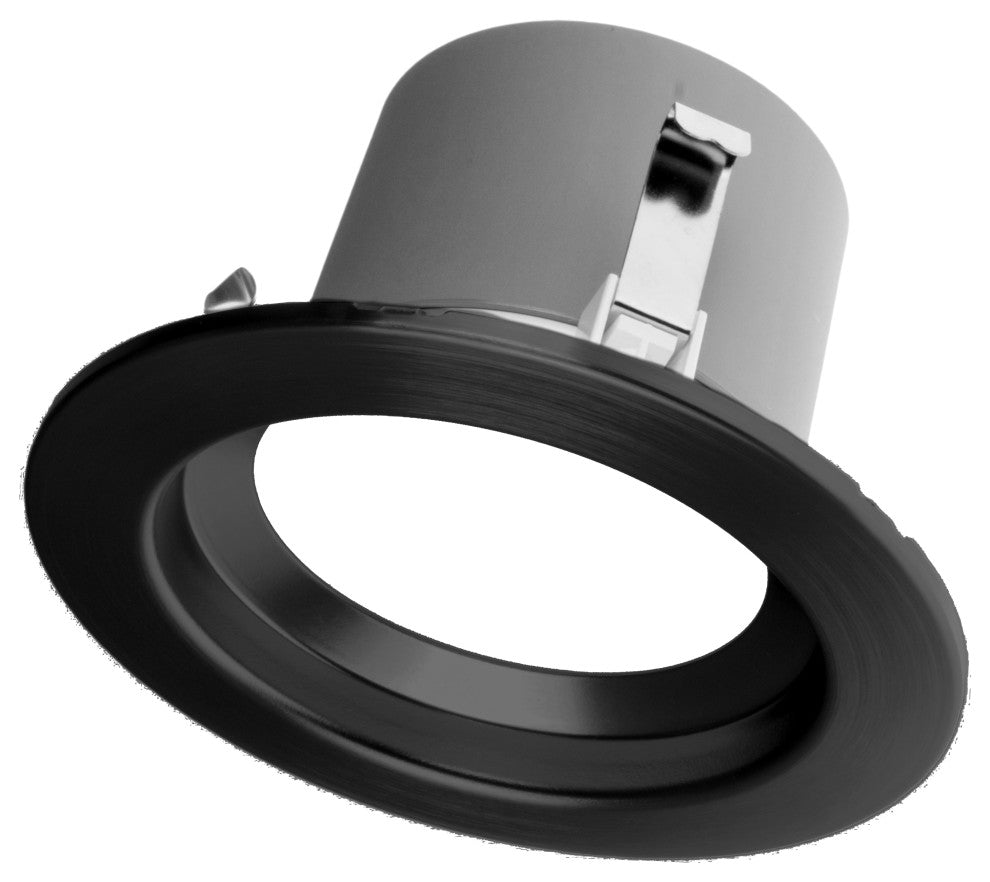 DCR4 LED Recessed Downlight Retrofit Light Fixture, Black, Smooth, 2700k