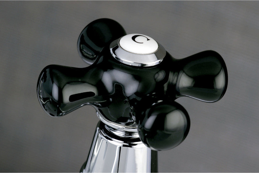 Kingston Brass Basin Faucet With Cross Handle, Polished Chrome