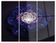 "Blue White Fractal Flowers" Digital Metal Wall Art, 3 Panels, 36"x28"
