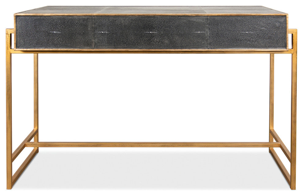 Modern Shagreen Leather Desk