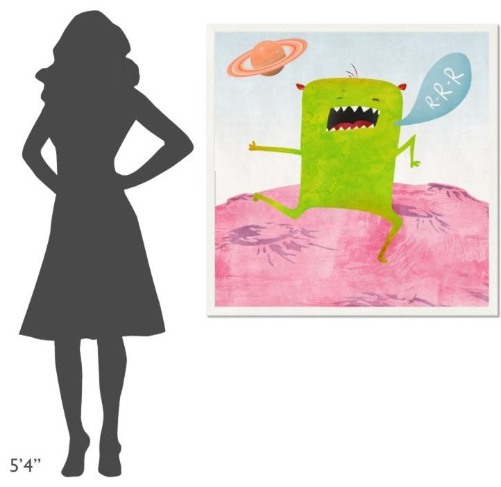 "Alien Friend Number 1" Framed Canvas Giclee by Skip Teller, 43x43"