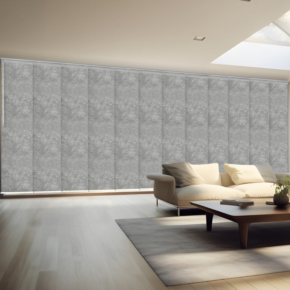 Poppy 12-Panel Track Extendable Vertical Blinds 140-260"W
