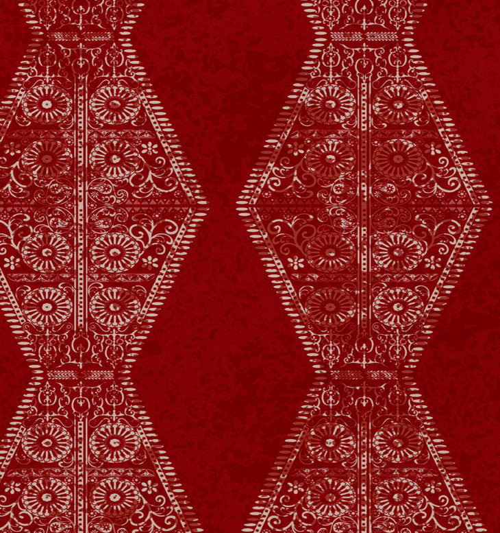 Pyramid Stripe Geometric Print Placemat, Set of 4, Red