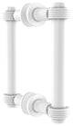 Contemporary 6" Grooved Accent Back to Back Shower Door Pull, Matte White
