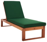 Safavieh Solano Sunlounger, Natural Wood/Green