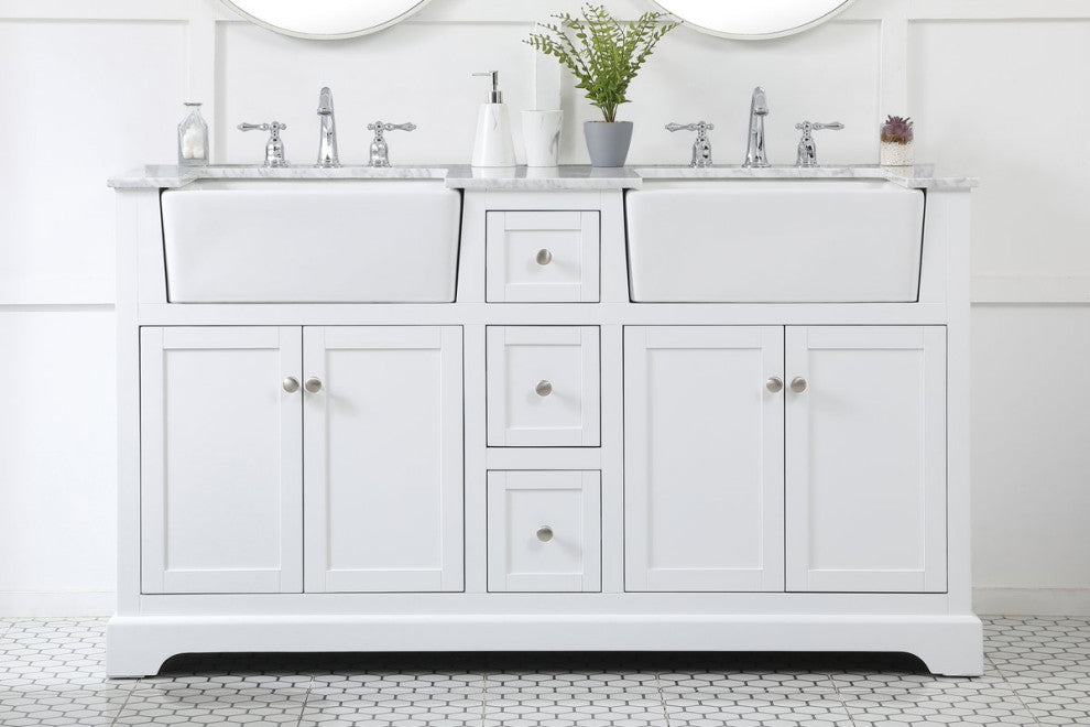 Home Living 22" Farmhouse White-Light Bathroom Vanity