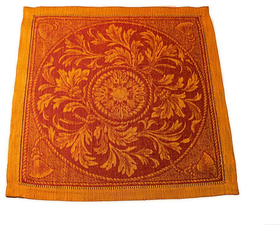 French Home Linen Set of 6 Renaissance Napkins Warm Sienna and Saffron