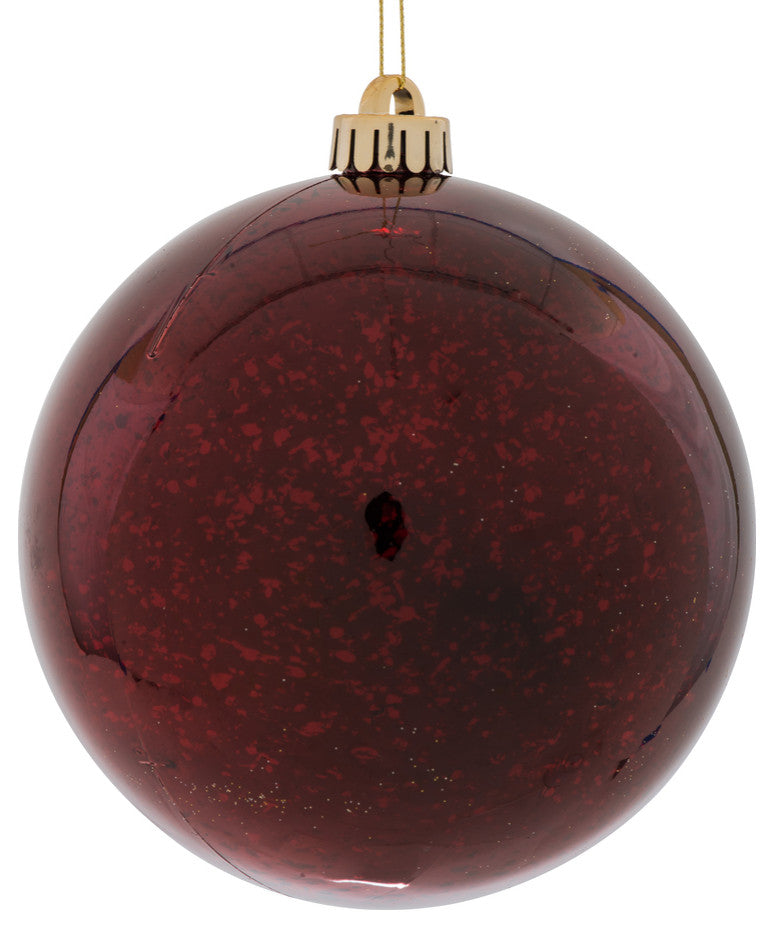 Vickerman Shiny Mercury Ball, Burgundy, 6"