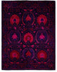 Overdyed One-of-a-Kind Hand-Knotted Area Rug Purple, 4' 3" x 5' 6"