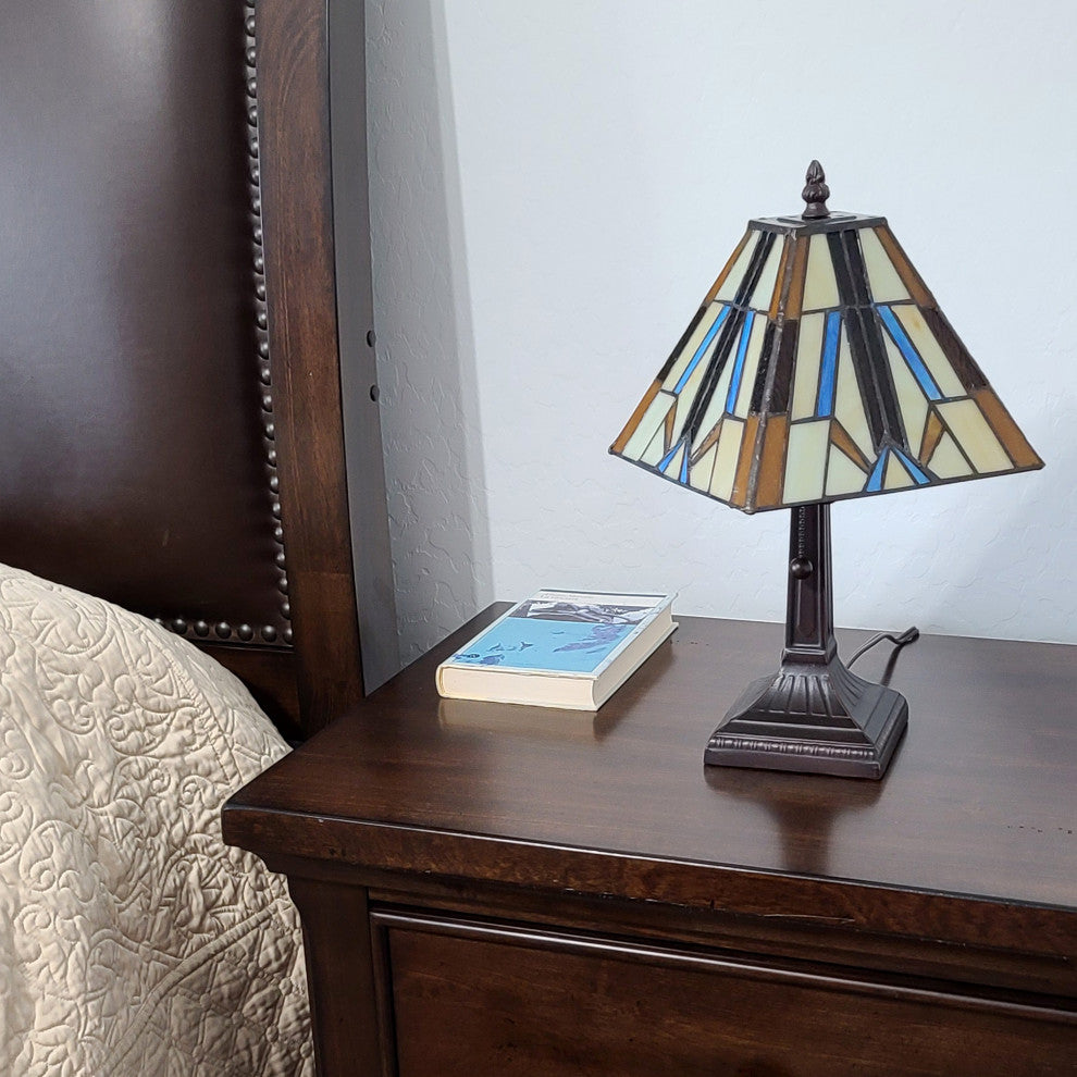 Tiffany Style Mission Mini Table Lamp 16" Tall