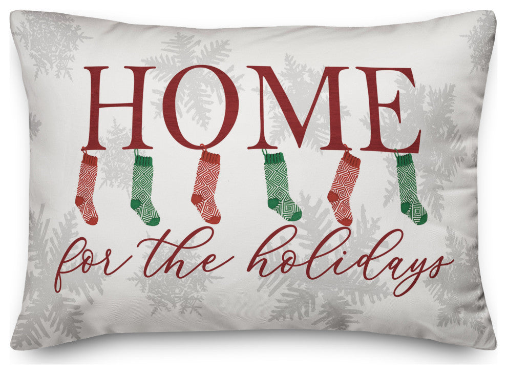 Home For Holidays Stockings 7 20x14 Spun Poly Pillow