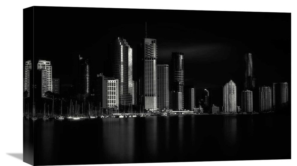 "Brisbane City Of Light" Stretched Canvas Giclee by Steven Fudge, 22"x13"