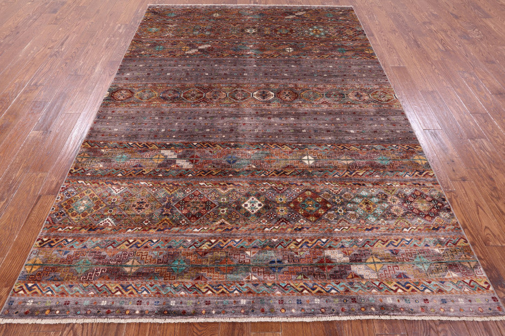 Super Kazak Khorjin Handmade Wool Rug 6' 11" X 9' 9" Q9827