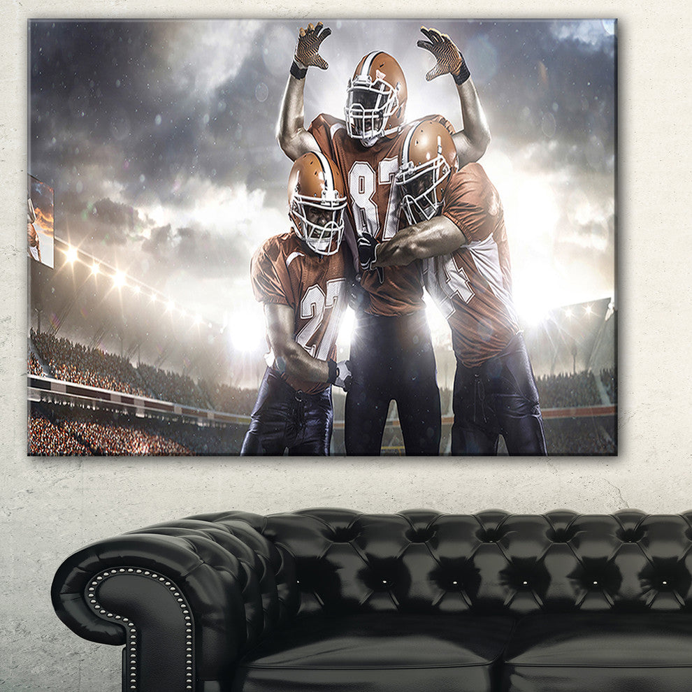 "American Football Players on Stadium" Sports Canvas Print, 40"x30"