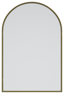 30"Hx20"W Arch Shape Stainless Steel Framed Mirror, Satin Brass