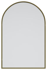 30"Hx20"W Arch Shape Stainless Steel Framed Mirror, Satin Brass