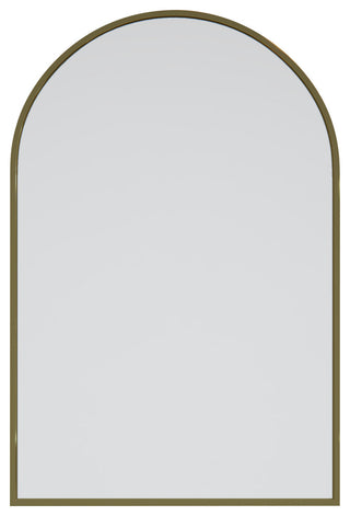 30"Hx20"W Arch Shape Stainless Steel Framed Mirror, Satin Brass