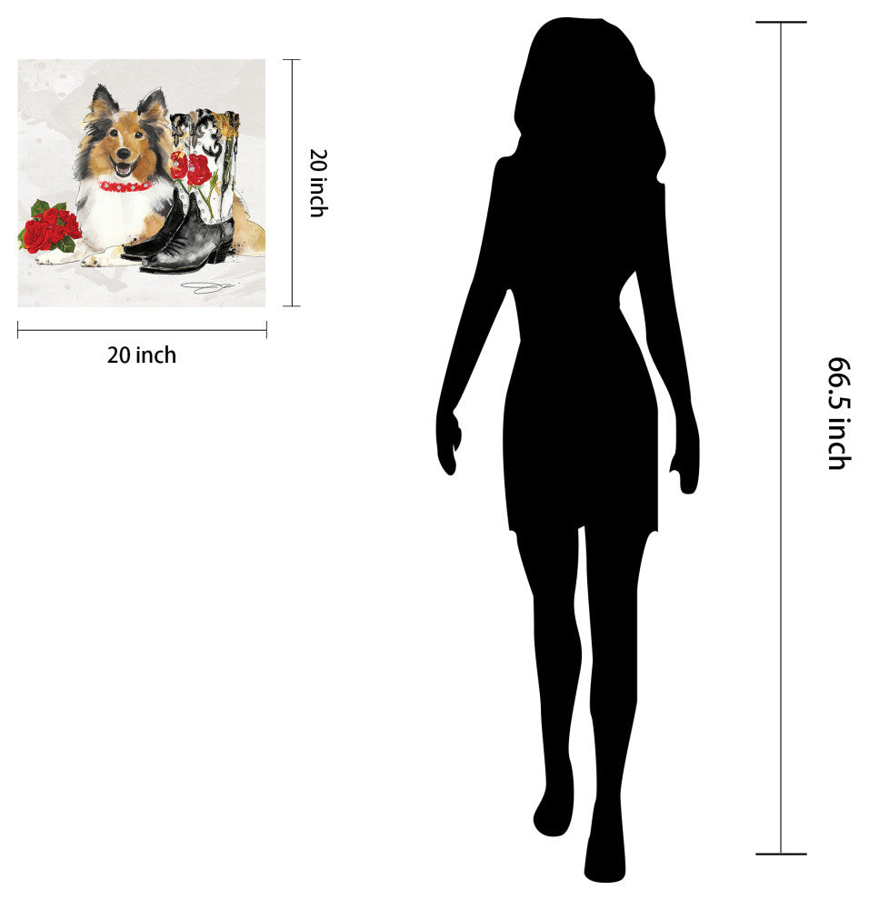 "Collie" Dog Wall Art Graphic Print Frameless Free Floating Tempered Glass Panel