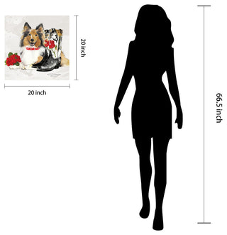 "Collie" Dog Wall Art Graphic Print Frameless Free Floating Tempered Glass Panel