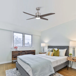 52 in. LED Satin Nickel Ceiling Fan with DC Reversible Motor