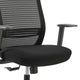 Kasper Mid-Back Office Chair, Black Mesh Back and Black Fabric Seat